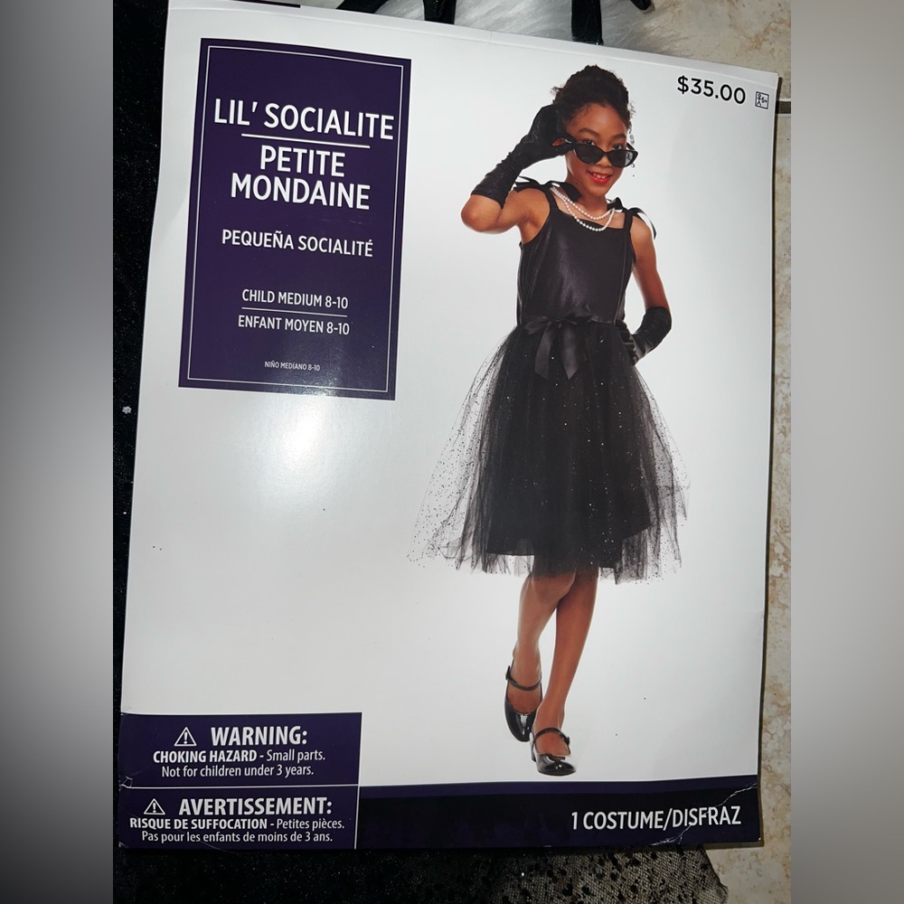 Lil'Socialite Breakfast at Tiffany’s themed Black Costume PartyCity sizeM 8-10.